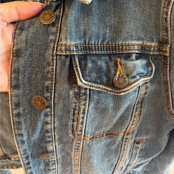 Free People Blue Denim Jean Jacket - Picture 2 of 4